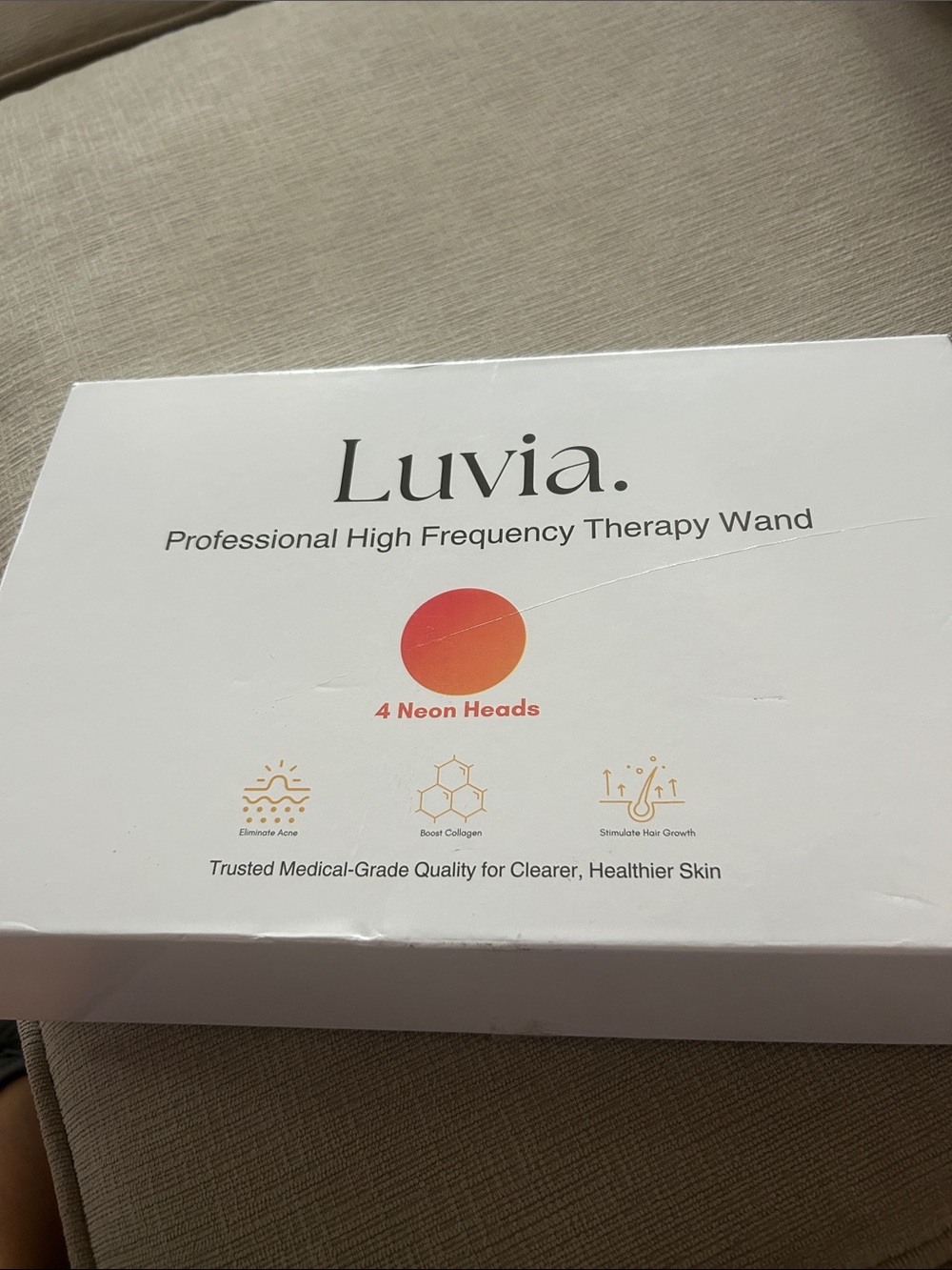 White High Frequency Therapy Wand for Skin Rejuvenation